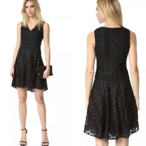 NWT Diane von Furstenberg Fiorenza Black‎ Floral Lace Dress Sz 2, Whimsigoth LBD